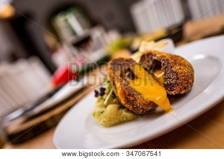French Cordon Bleu With Cheese Chedar And Potato