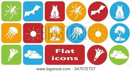 Vector Set Of Flat Icons. Isolated Flat Icons. Icon Collection For Web Sites.
