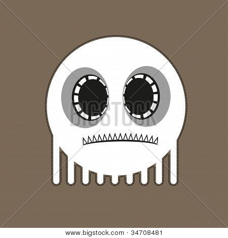 mærkelig hvid cute monster