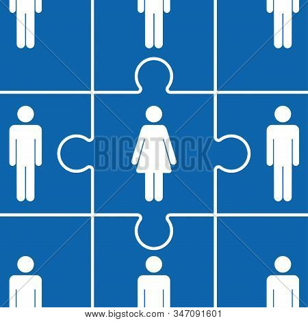 Inclusion Equality Puzzle Concept Isolated Stock Vector Illustration