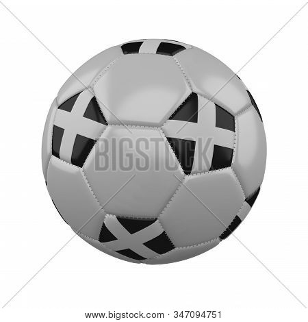 Flag Of Kernow - Cornwallon On Soccer Ball On White Background, 3d Render