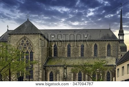 Ploermel, Brittany, France - May 30: Sunrise Over Chapel Of The Brothers Of La Mennais (chapelle Des