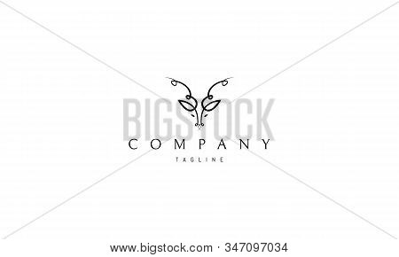 Vector Logo On Which An Abstract Image Of The Head Of A Gazelle.