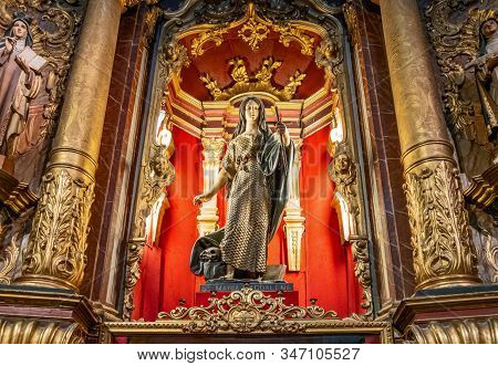 Buenos Aires, Argentina - January 23, 2018:  A Chapel With Saints In The St.domenico Convent