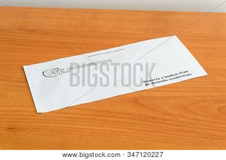 Pruszcz Gdanski, Poland - January 22, 2020: Envelope With The Puk Code For Polish Id.