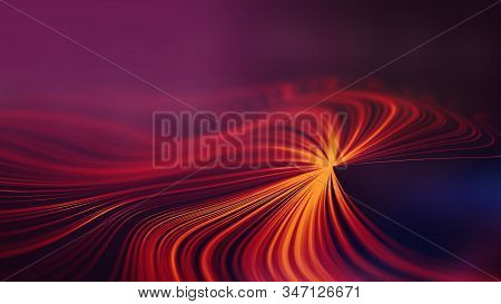 Abstract Red Geometrical Background . Connection Structure. Science Background. Futuristic Technolog