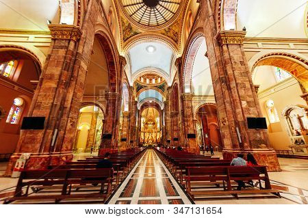 Cuenca, Ecuador - 2019 New Cathedral Or Catedral De La Inmaculada Concepcion De Cuenca In Center Of 