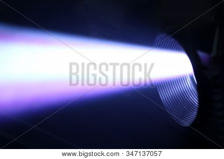 Beamed Light Shining With A Bright Beam. With White And Purple Color