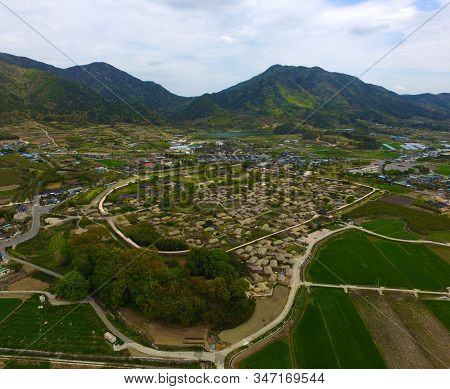 Aerial View Of Nakan Eupseong Fortress, Suncheon, Jeonnam, South Korea, Asia