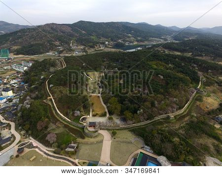 Aerial View Of Gochang Eupseong Fortress, Jeonbuk, South Korea, Asia