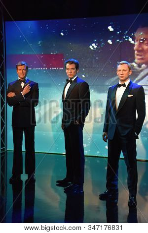 Orlando, Fl - Nov 24: James Bond Wax Statues At Madame Tussauds Wax Museum At Icon Park In Orlando, 