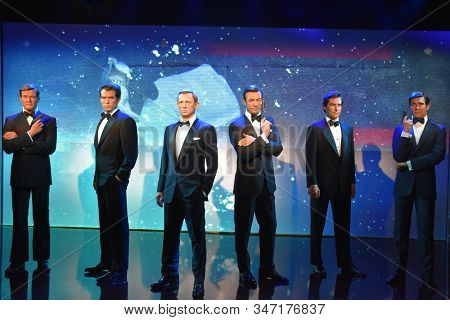 Orlando, Fl - Nov 24: James Bond Wax Statues At Madame Tussauds Wax Museum At Icon Park In Orlando, 