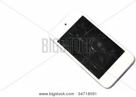 Prasklý chytrý telefon