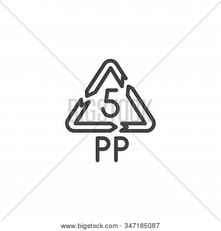 Polypropylene Quality Line Icon. Linear Style Sign For Mobile Concept And Web Design. Pp 5, Industri