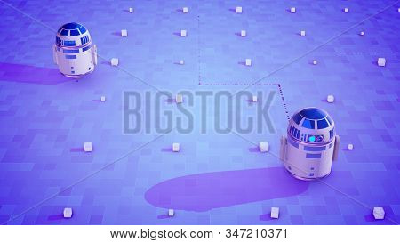 Abstract Droid Motion On The Violet Surface