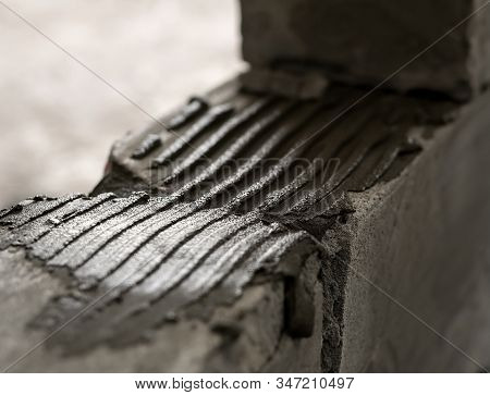 Wall Of Aerated Concrete Blocks Close Up Shot