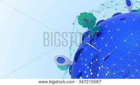 Globe With Geolocation Points In Corner