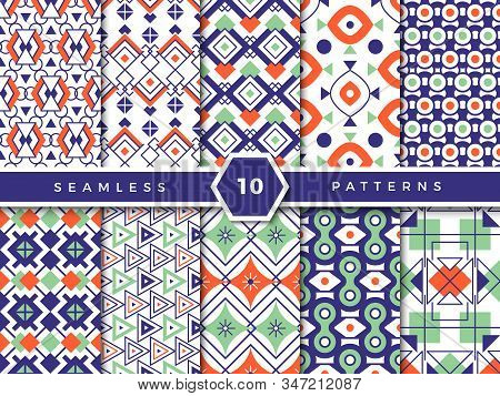Decorative Pattern. Abstract Geometrical Shapes Elegant Light Rectangular Square And Circle Forms Fo