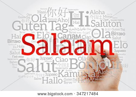 Salaam (hello Greeting In Persian,farsi) Word Cloud In Different Languages Of The World With Marker