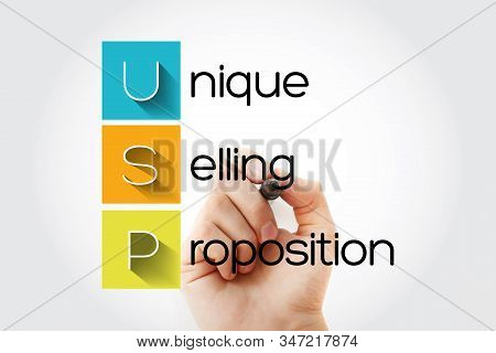 Usp - Unique Selling Proposition Acronym, Business Concept Background
