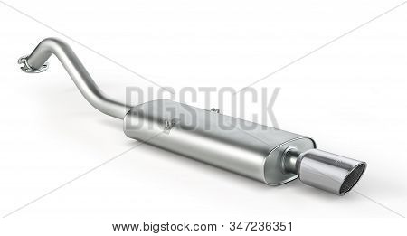 Exhaust Pipe Isolated On A White Background. 3d Illustration