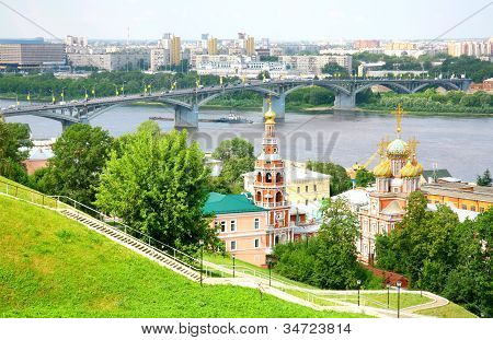 Juli Se af Stroganov kirke Nizhny Novgorod Rusland