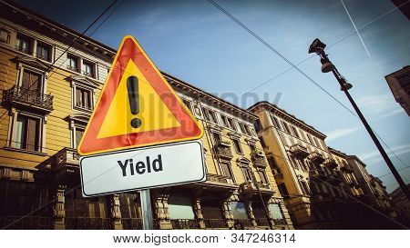 Street Sign The Direction Way To Yield