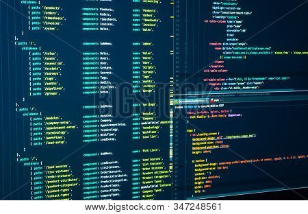 Javascript. Software Programming Code. Abstract Computer Script Code. Programming Code On The Screen