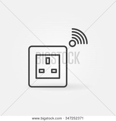 Smart Socket Vector Concept Outline Icon. Uk Type