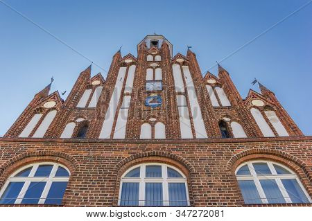 Facade Of The Historic Town Hall Of Grimmen, Germany