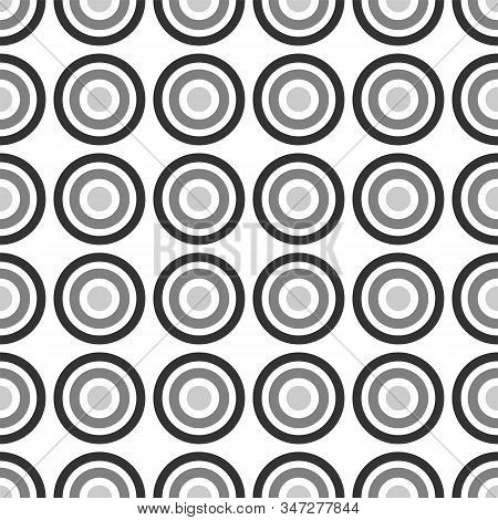 Seamless Vector Geometric Stock Pattern Of Circles Of Different Diameters For Textiles, Packaging, P