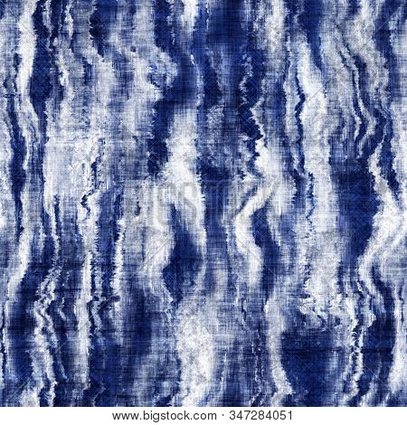Indigo Cyanotype Dyed Effect Worn Navy Pattern