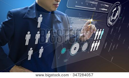 Business Administrator In Action Of Manpower Or Human Resource Planning Or Business Organisation On 