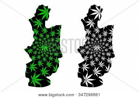 Central Province (democratic Socialist Republic Of Sri Lanka, Ceylon) Map Is Designed Cannabis Leaf 