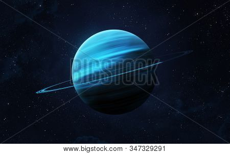 View Of Planet Uranus From Space. Space, Nebula And Planet Uranus. This Image Elements Furnished By 