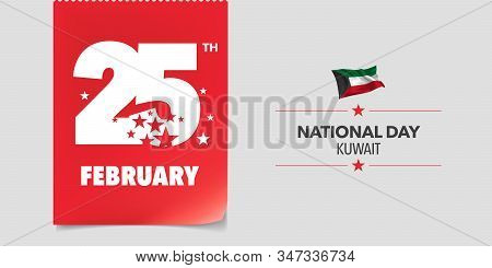 Kuwait National Day Greeting Card, Banner, Vector Illustration