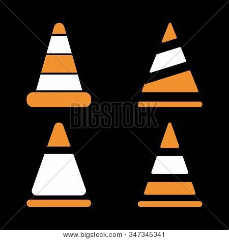 Traffic Cones.orange Highway Traffic Cone With White Stripes.road Repair.