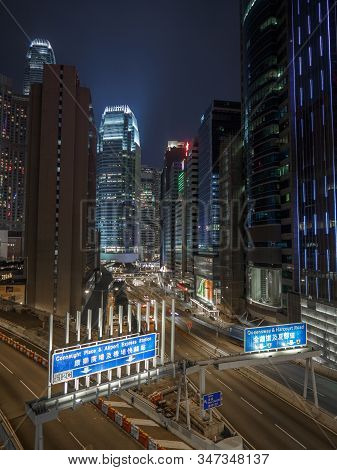 Central, Hong Kong - November 4, 2017: The Rumsey Street Flyover Viaduct In Hong Kong.