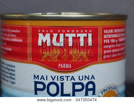 Parma - Jan 2020: Mutti Tomato Can