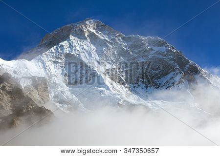 Mount Makalu With Clouds, Nepal Himalayas Mountains, Barun Valley