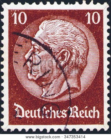 Saint Petersburg, Russia - January 26, 2020: Stamp Issued In The Germany With A Portrait Of Paul Von