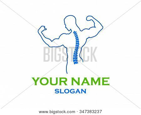 Abstract Chiropractic Logo On A White Background