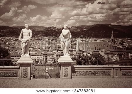 FLORENCE - MAY 20: Statue in Giardino Bardini on May 20, 2016 in Florence, Italy. Florence was a center of medieval European trade and finance and is the birthplace of the Renaissance