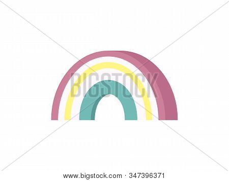 Rainbow Isometric In Flat Style Isolated On White Background.