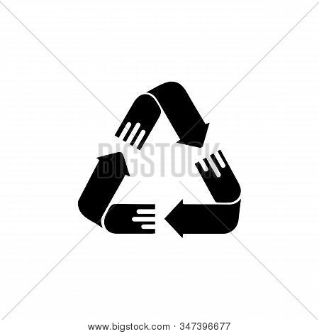 Black And White Recycle Zero Waste Icon