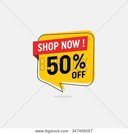 50 Percent Discount, Sales Vector Badges For Labels, Percent Sale Label Symbols, Tags, Web Stickers,