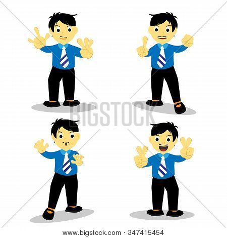 The Character Of People With Various Facial Expressions And Movements