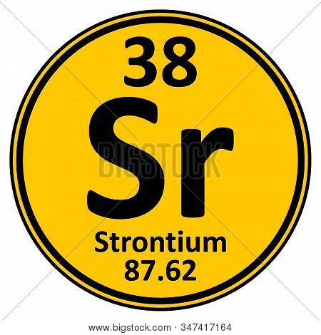 Periodic Table Element Strontium Icon On White Background. Vector Illustration.