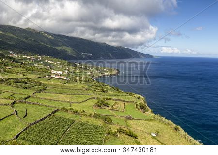Beautiful Summertime View Of Coastline And Ribeiras On Pico Island In The Azores, Portugal.