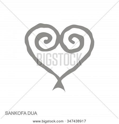 Vector Monochrome Icon With Adinkra Symbol Sankofa Dua